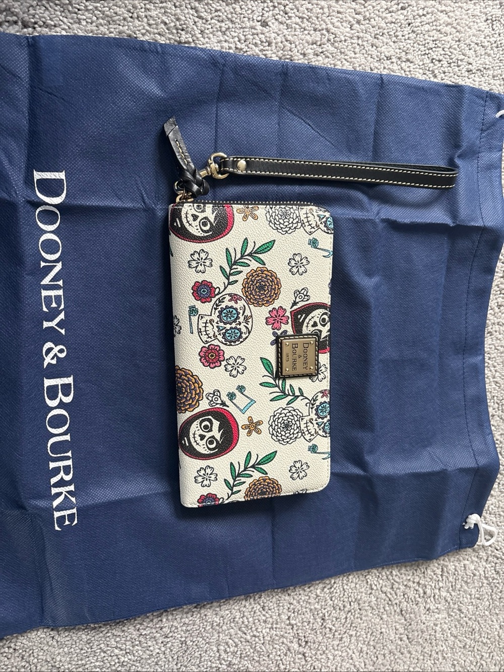 Dooney & Bourke Disney Pixar coco Wristlet with Black Strap - Picture 5 of 5